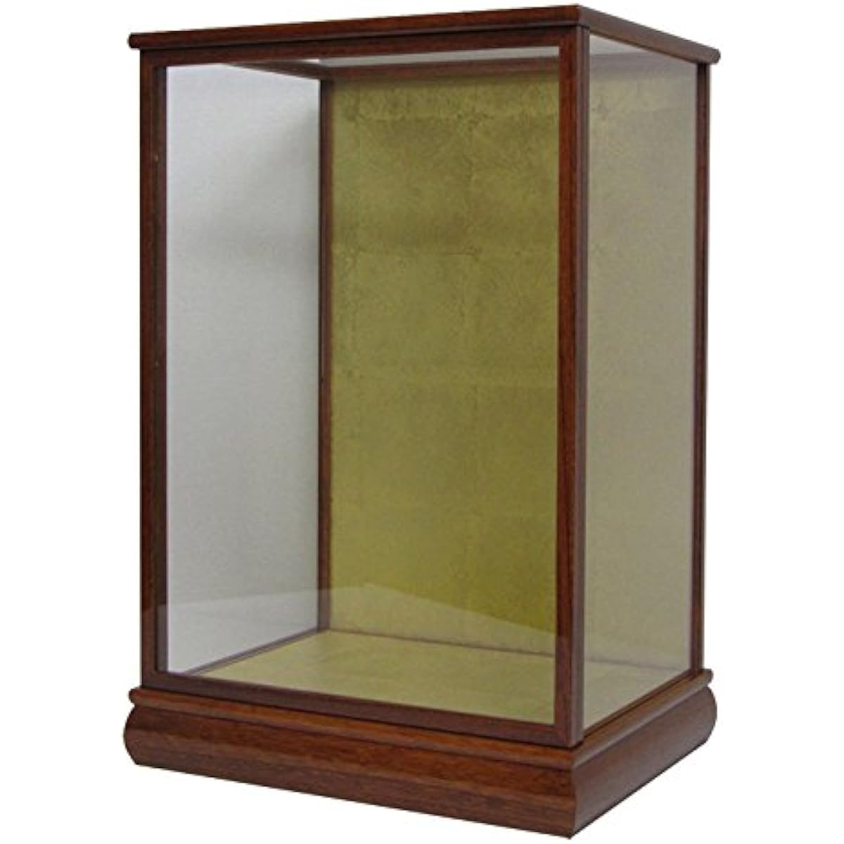 Wooden doll case (inner dimensions of case shown) Glass, Zelkova lacquer, door type, May doll case, Hina doll case, Hakata doll, Takasago doll, Kimekomi doll (Width 29.5 x Depth 24 x Height 29.5 cm)