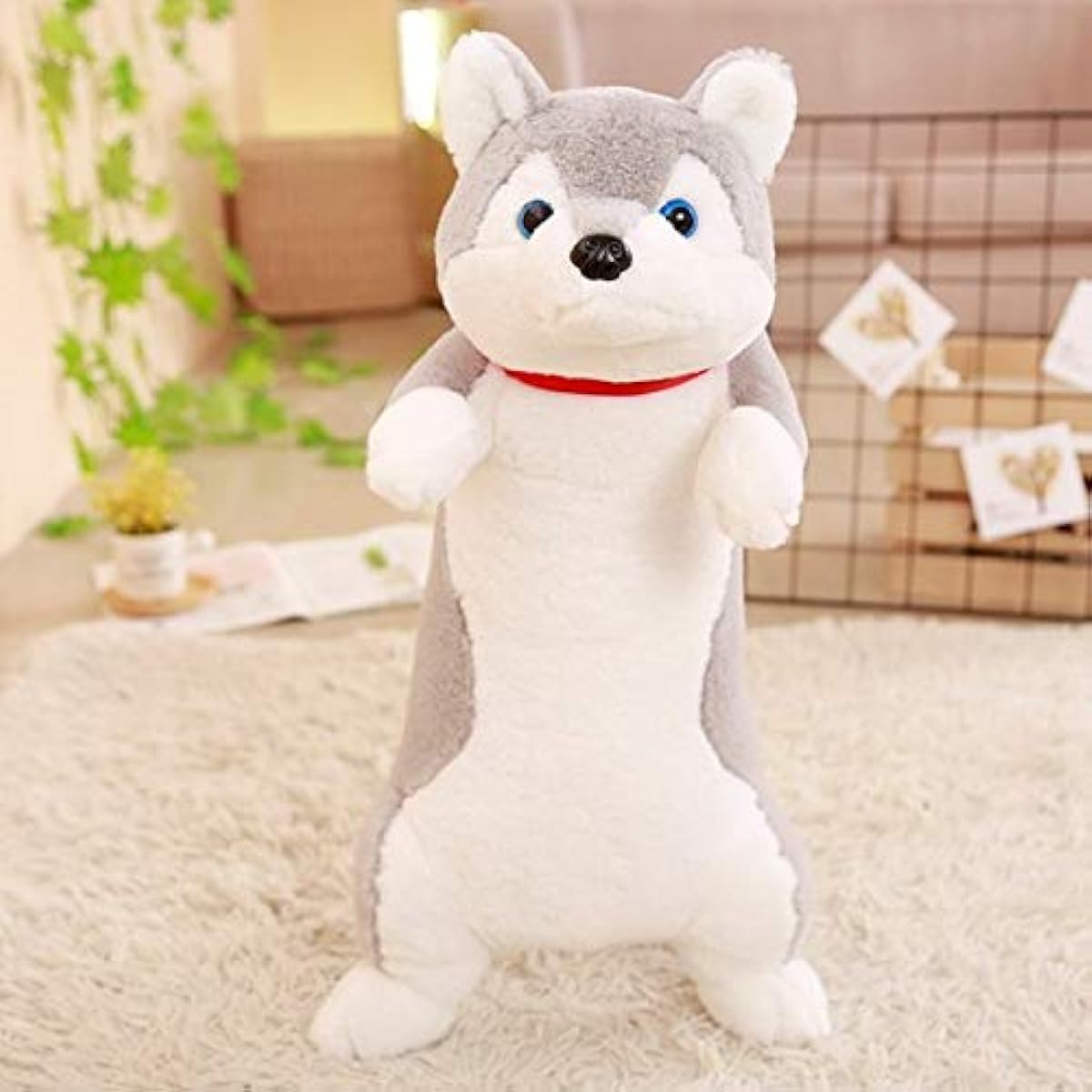 Wan-ta Sleeping Plush Toy Shiba Inu Big Size Dog Plush Toy Dog Wan-ta Body Pillow (Gray, 100cm)