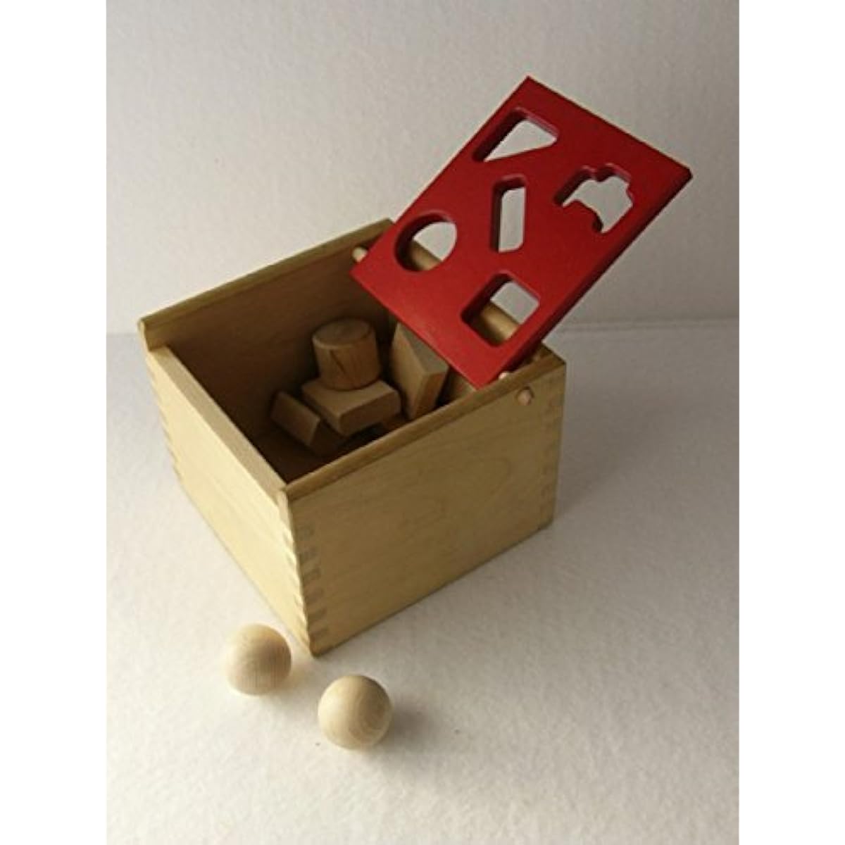 Wooden Toy M Post Box Red Baby Gift Shape Matching
