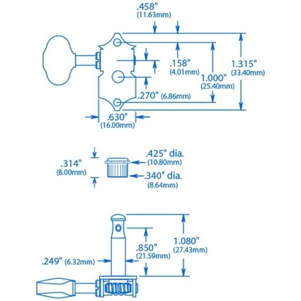 Waverly 4060 Open Back Peg 3:3 Nickel