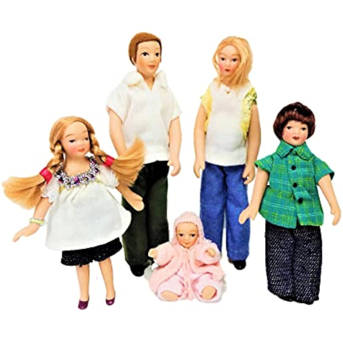 Melody Jane Dollhouse Modern Summer Family Miniature Porcelain People Figures