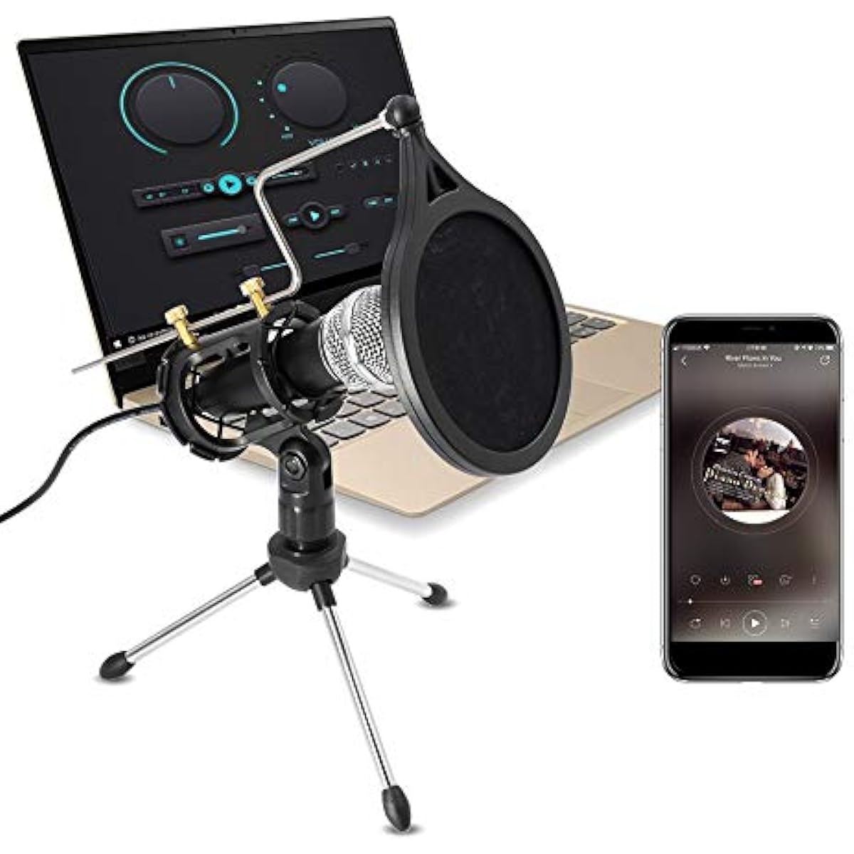 Recording Condenser Microphone Mobile Phone Microphone 3.5mm Jack for Computer PC Microphone for Phone