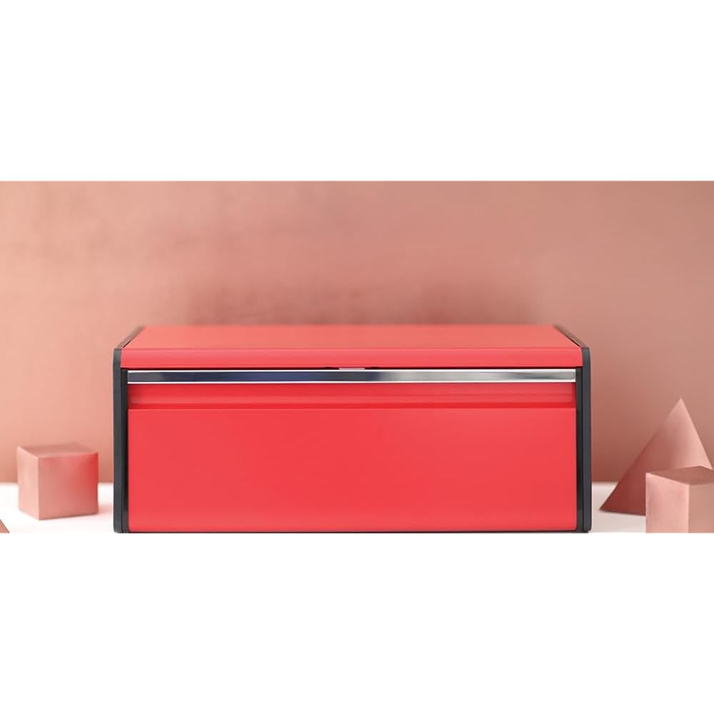 Brabantia Bread Bin Passion Red Fall Front Bread, Seasoning, Snack Storage 484025