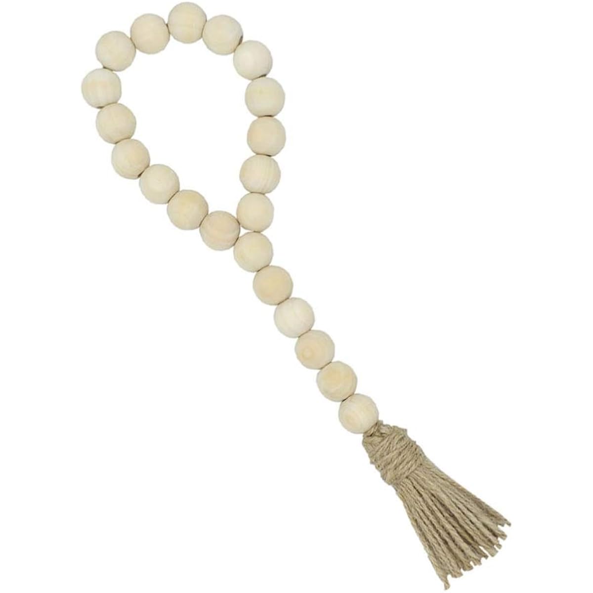 Toyvian Wooden Bead Garland with Tassels,Wooden Bead Garland Rustic Gifts Home Crafts Wall Decor Housewarming Gifts Graduation Gifts Mom