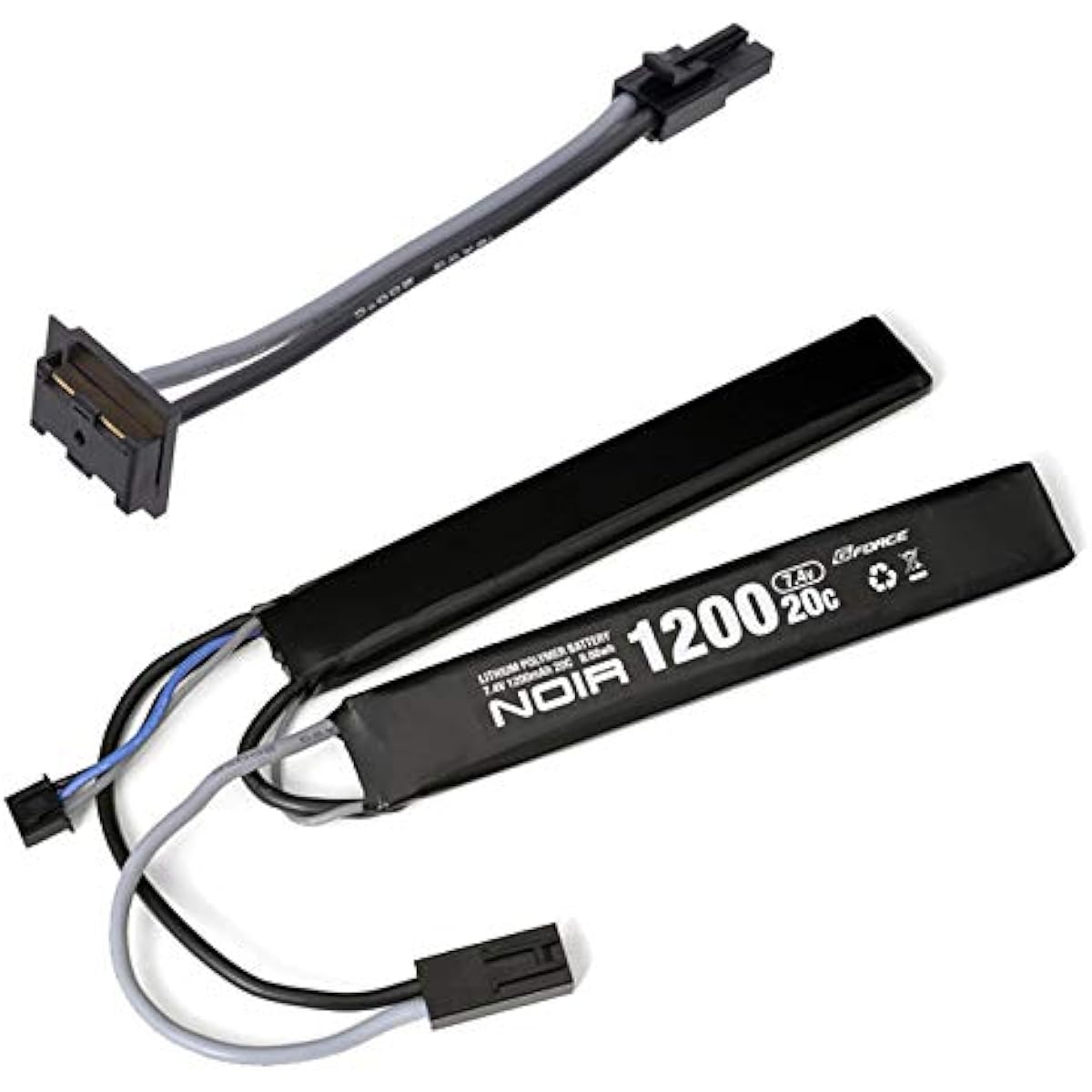G FORCE Noir LiPo 7.4V 1200mAh electric gun SOPMOD LiPo battery connector set
