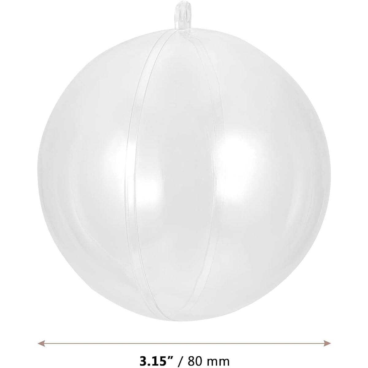 SINJEUN 48 Pack 3.15 Inch Clear Plastic Fillable Balls Thick Acrylic Fillable Balls Ornaments Plastic Christmas Balls Christmas Tree Party Wedding DIY Bath Bomb Molds