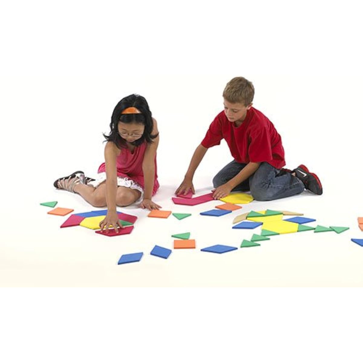 EAI Education Jumbo Quiet Shape Foam Pattern Blocks - Set of 49
