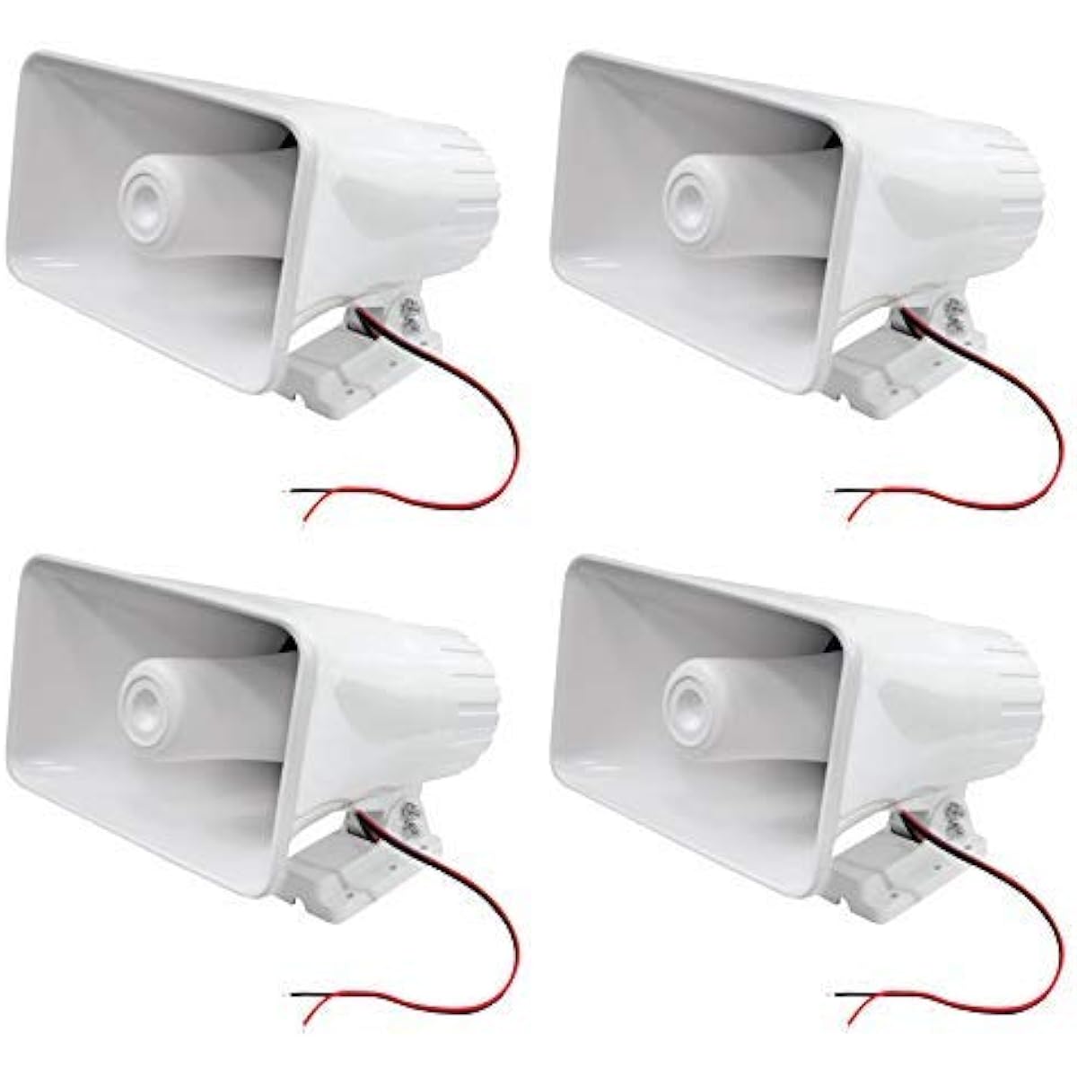 4) PYLE PHSP5 8inch 65W 8ohm Indoor & Outdoor PA Horn Speaker White Audio