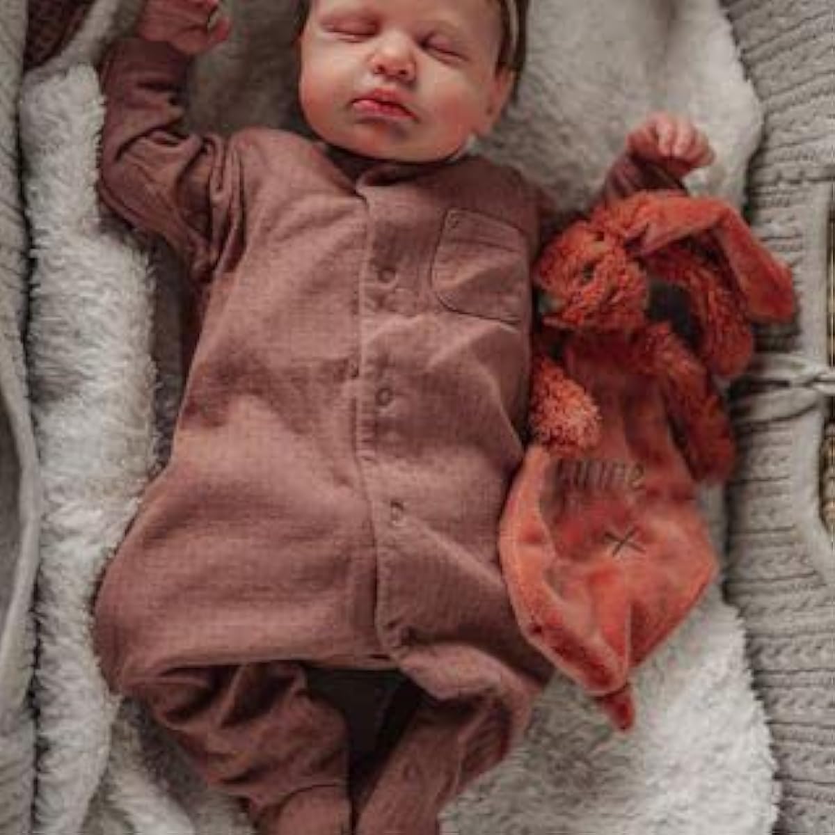 Pinky Reborn Baby Doll, 20 Inch Realistic Sleeping Newborn Baby Doll, Soft Silicone Baby Doll with Clothes and Toy Accessories, Ages 3+