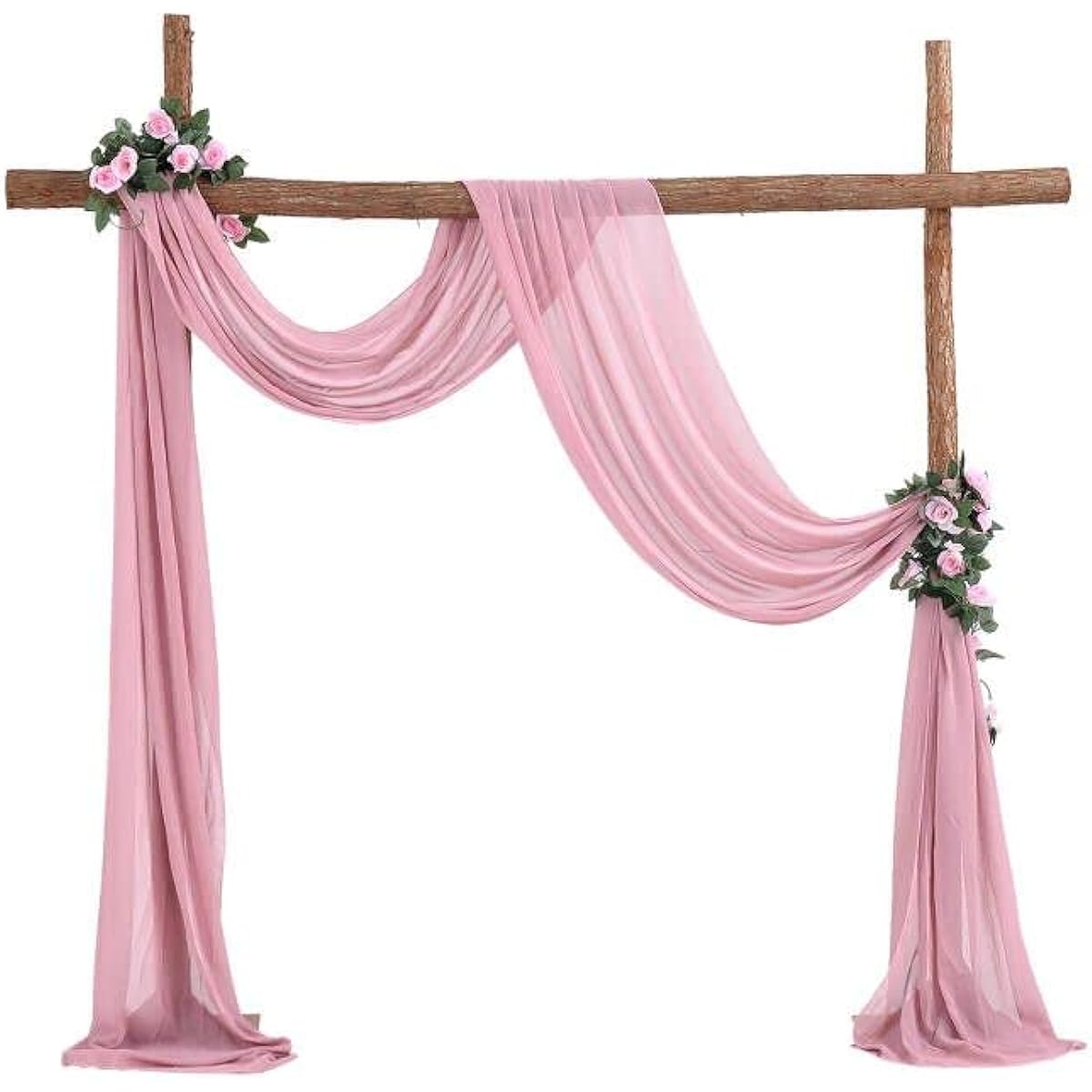 Touiyu Blush Pink Chiffon Table Runner 27x120 Inch Sheer Scarf Chiffon Swag Table Runner for Wedding Reception Bridal Shower Birthday Party Decorations