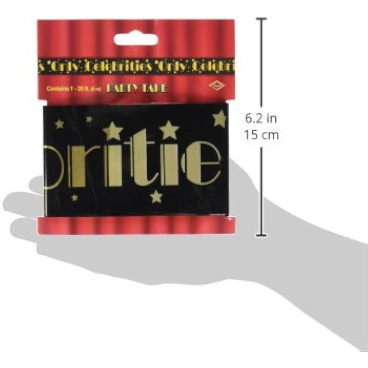 Beistle 66108 Celebrities Only Party Tape, 3-inch by 20-feet