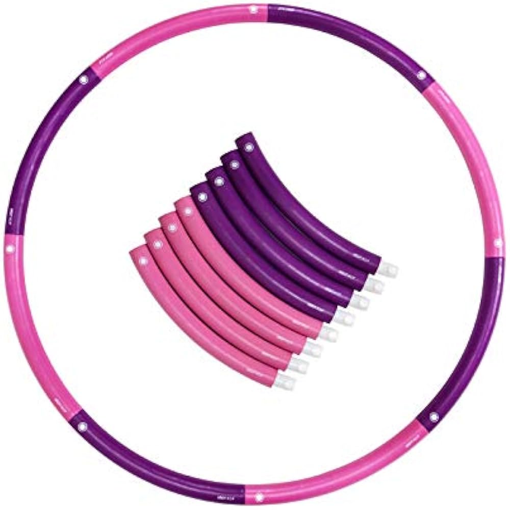 YUDOLL Hula Hoop, 2.3kg heavy, diameter 100cm, 8 pieces, free disassembly and assembly, burn fat, create a thin waist, diet, relieve lack of exercise, suitable for men and women, aerobic exercise, training goods
