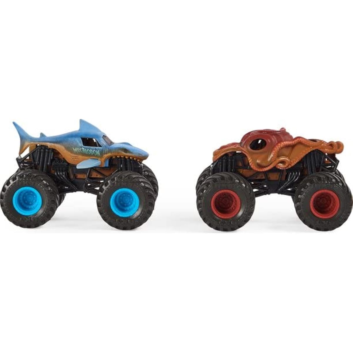 Monster Jam 1:64 2 pack (color change) Megalodon vs. Octon8er
