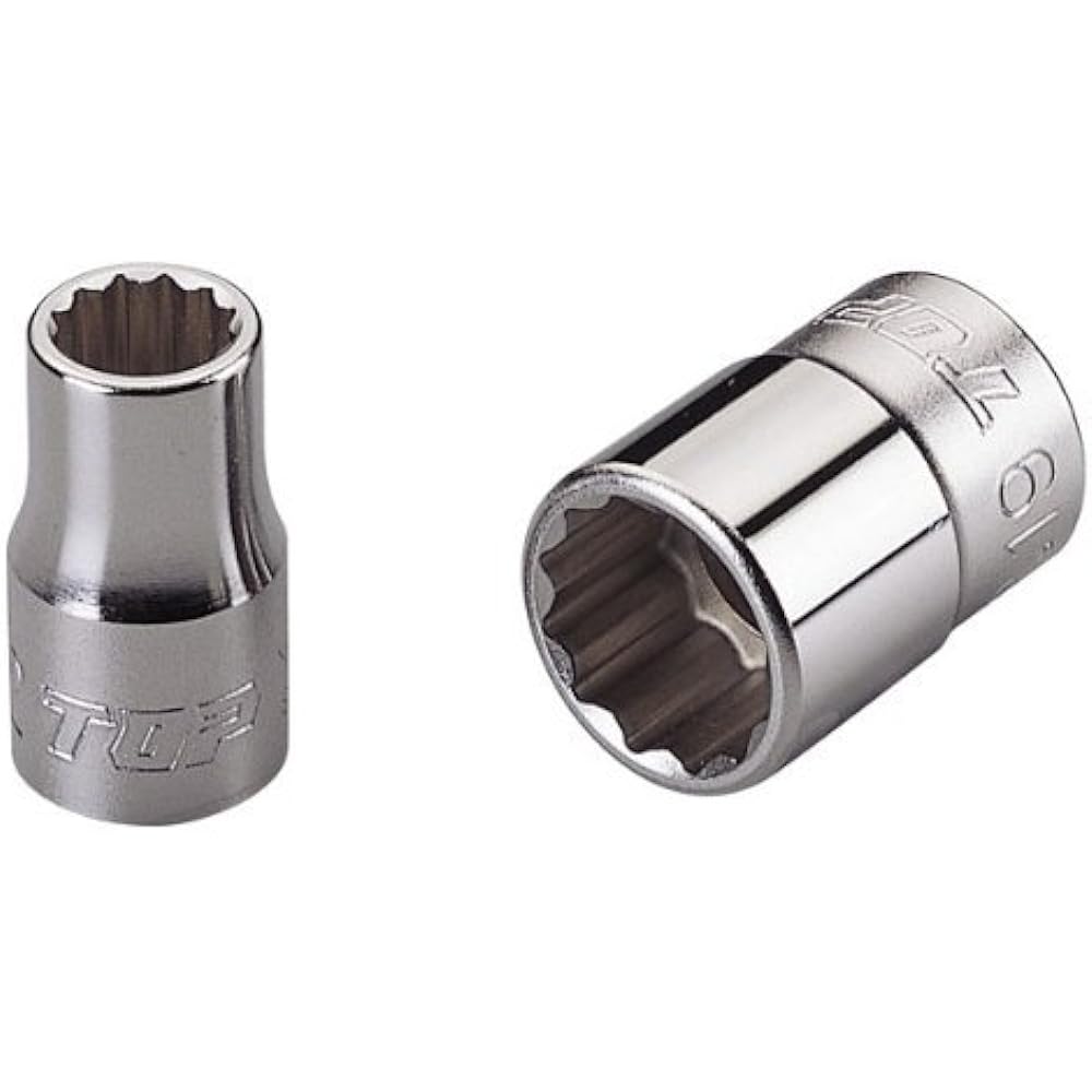 Top Industry (TOP) Socket Wrench Set, Drive Angle 9.5mm, Strong Type Ratchet Handle, 6~22mm, Socket, etc., Total 13 Items, Case Included, SWS-310S, Tsubame-Sanjo, Made in Japan