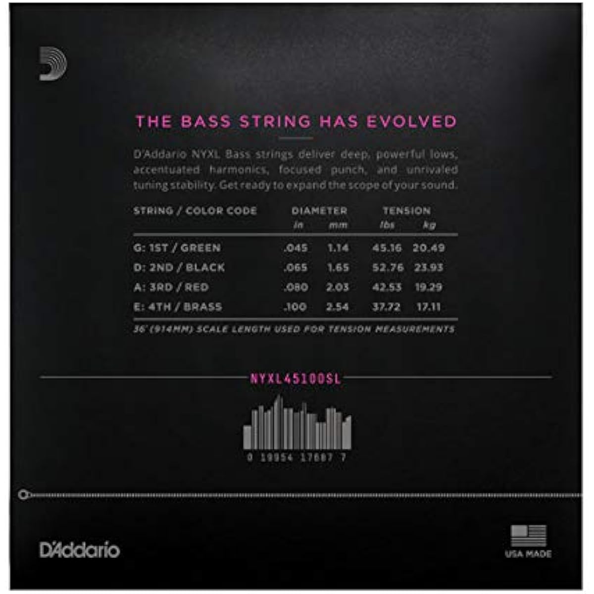 DADDARIO Electric Bass Strings NYXL45100SL Super Long Scale Regular Light 45-100