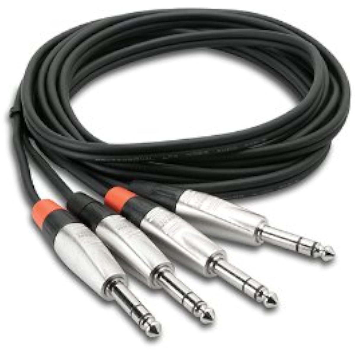 Hosa HSS-005X2 5' Dual REAN 1/4" TRS to same Pro Stereo Interconnect Cable