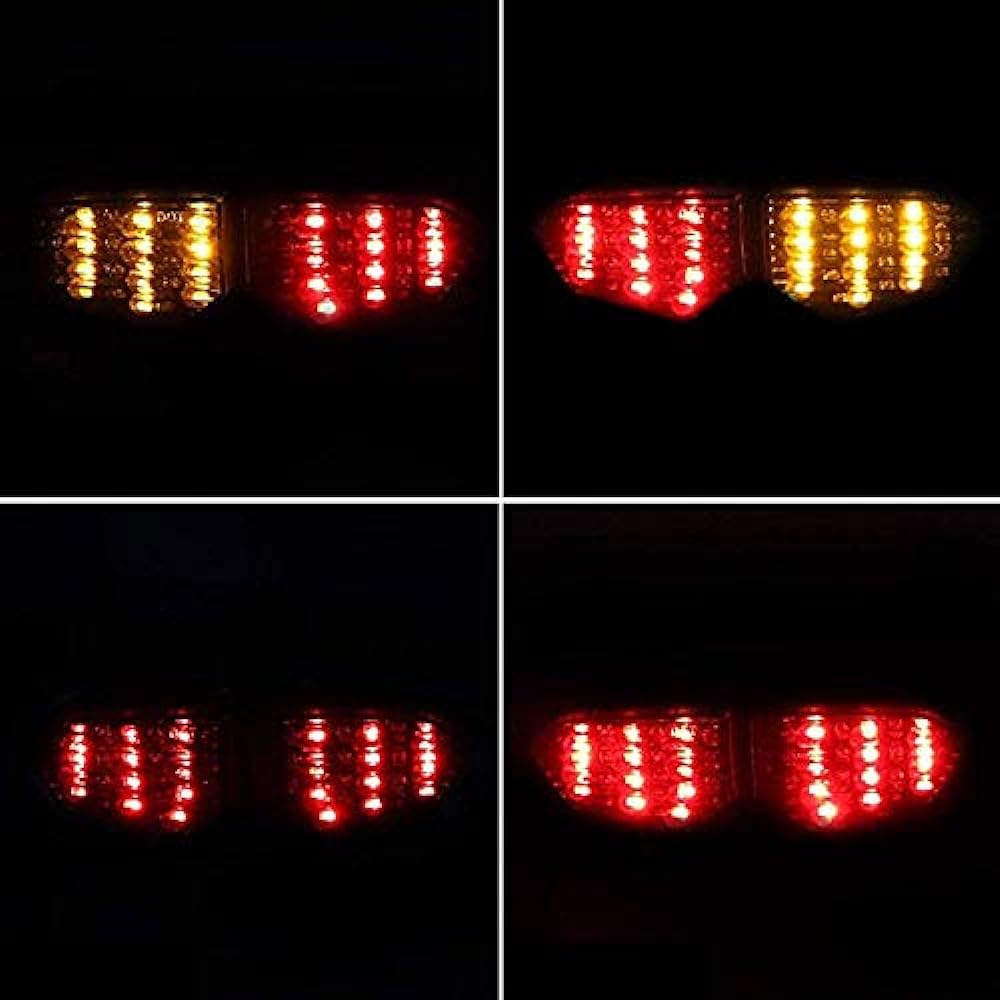 TASWK Motorcycle LED Integrated Tail Light Turn Signal for Yamaha YZF R6 2003-2005 YZF R6S 2006-2008 Smoke Lens