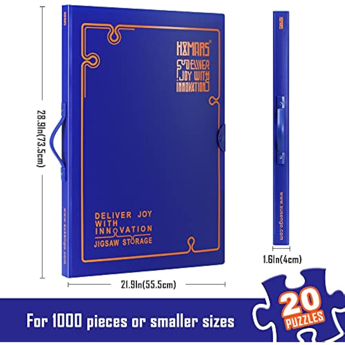 HXMARS Puzzle Storage Folder for 1000 Pieces, Large Capacity Jigsaw Puzzle Organizer Portable with 20 Pockets, Dustproof, Protective Puzzle Accessories