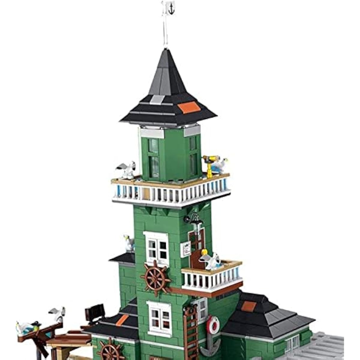 General Jim's Realistically Detailed Fisherman Harbor Town Series Modular Building 3452 Piece 3 Tier Lighthouse Construction Suite Building Blocks Toy Block Set for Adults and Teens