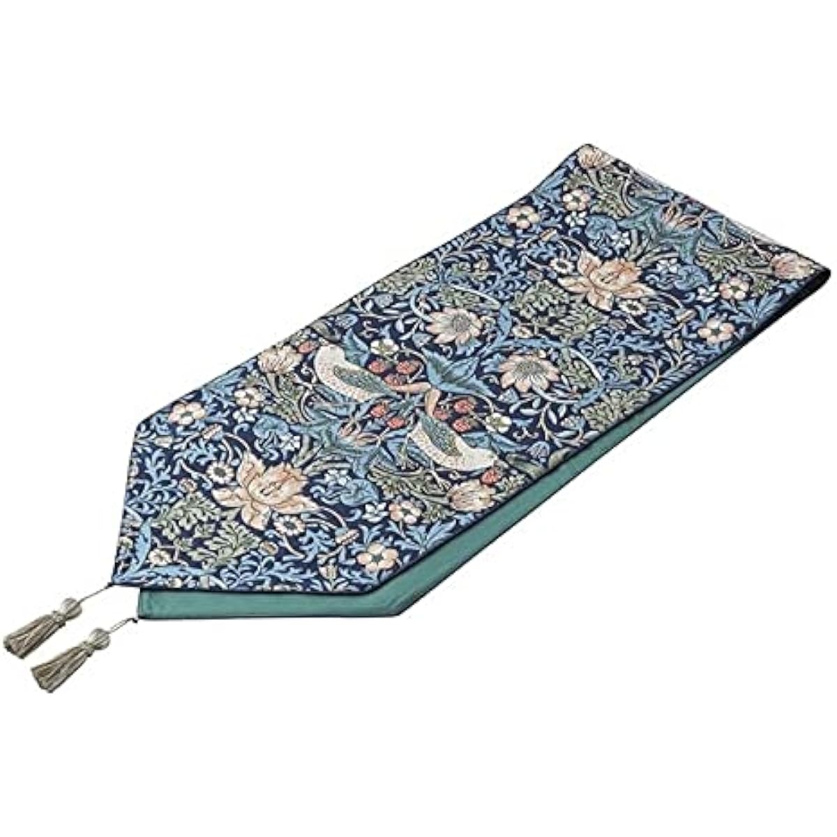 Kawashima Selkon Textiles Morris Design Studio Strawberry Thief Table Runner 35 x 180Vcm HN1710 B/Blue
