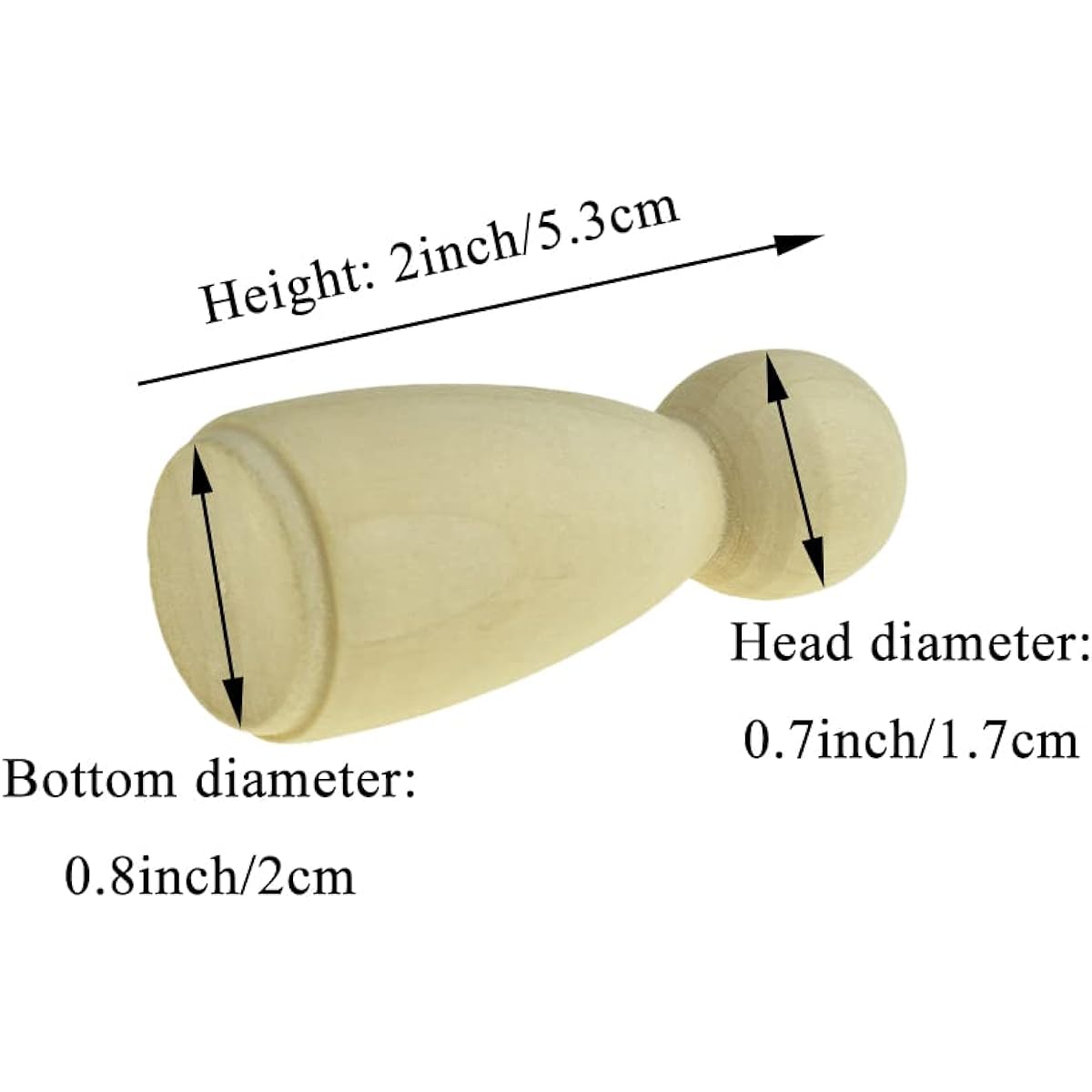 HAHIYO 2" 10 Pieces Angel Shape Wooden Peg Dolls Unfinished Wooden Peg People Unfinished Craft Dolls Wooden Figure Doll Body Decorative Peg Doll People for Kids DIY Art Crafts