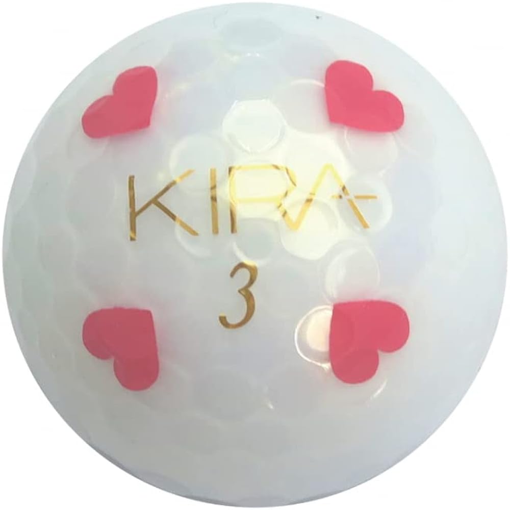 KASCO Golf Ball KIRA DIAMOND White Heart Pattern