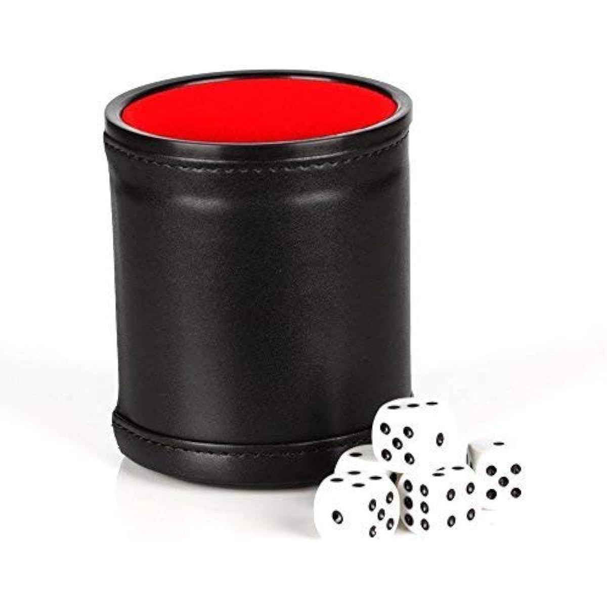 Magic Vosom Felt Lined Professional Dice Cup with 5 Dice Quiet for Yahzee Game