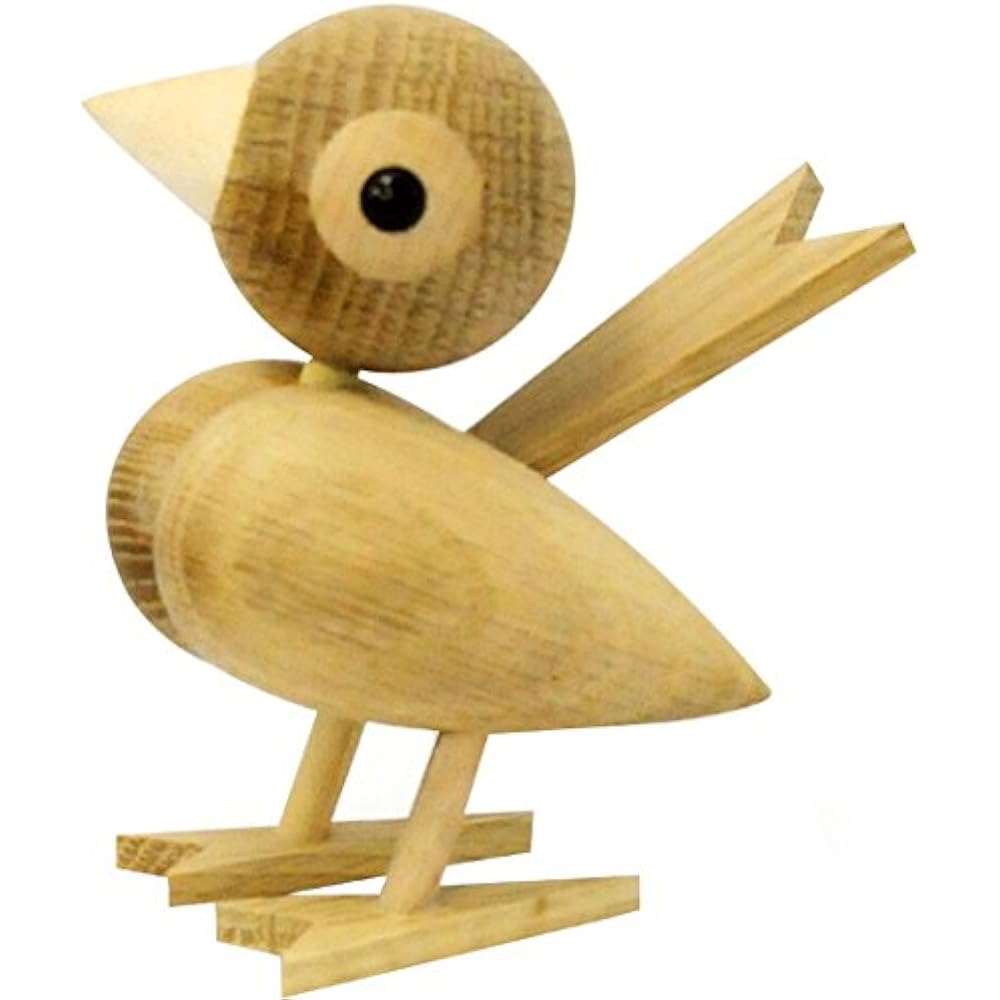 René Dieu Luciekaas Sparrow (small bird) object Scandinavian Danish brand Wood object Sparrow S Beige 29360006