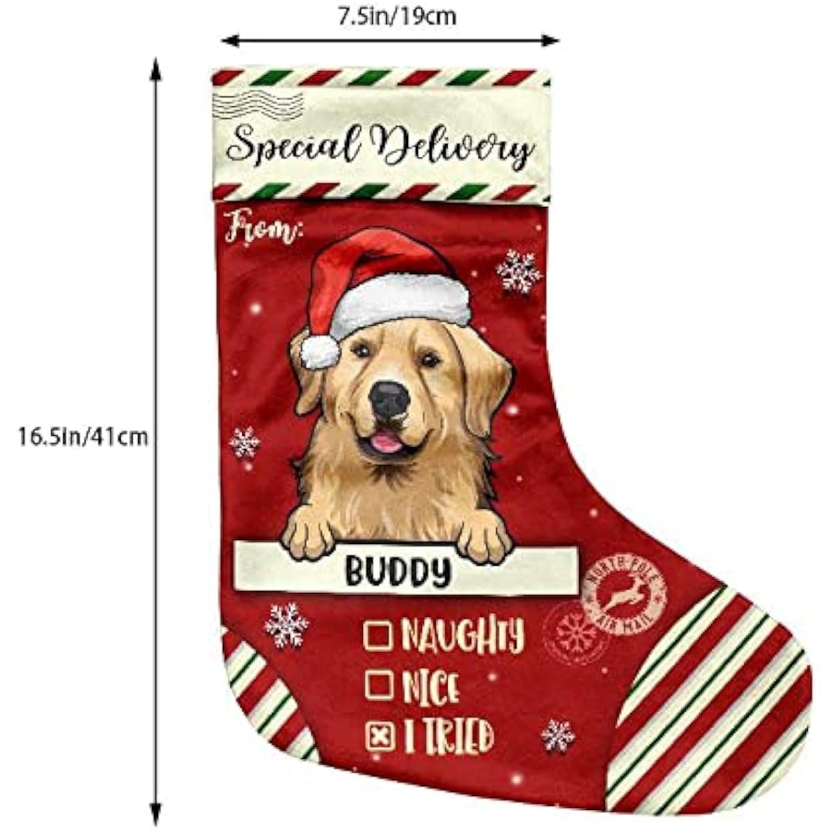 Pawfect House Special Delivery for Santa - Christmas Dogs and Cats - Personalized Christmas Stockings, Christmas Stockings for Dogs, Hanging Christmas Stocking Decorations, Christmas Stockings for Dogs
