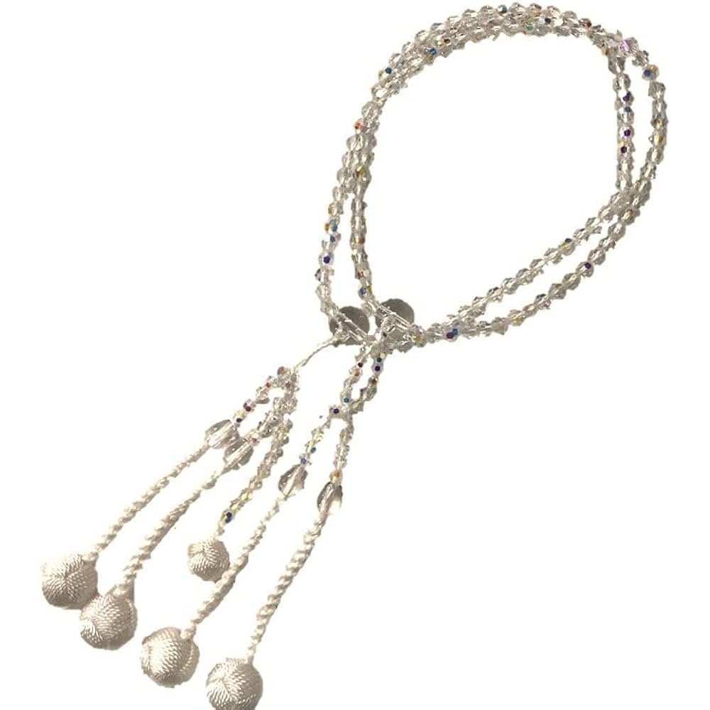 Crystal glass prayer beads (mala beads) Aurora temari Brahma (in paper box) Small size (8 inches) Czech crystal glass (Preciosa)