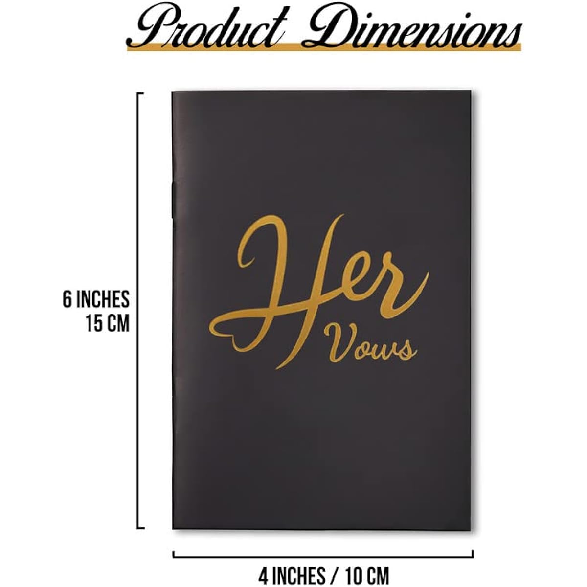 NIMSIN Wedding Vow Book - His and Hers Vow Booklet, Set of 2, 14 Sheets, 100GSM Line Pages - 250GSM Cardstock, Elegant Gold Foil Stamps & Saddle Stitching - 5.9" x 3.9"