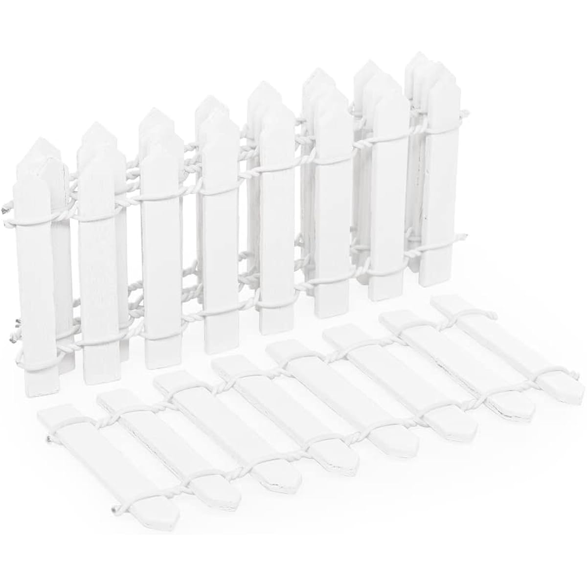Odoria 1:12 Miniature 5PCS Wooden Picket Fence White Dollhouse Fairy Garden Accessories