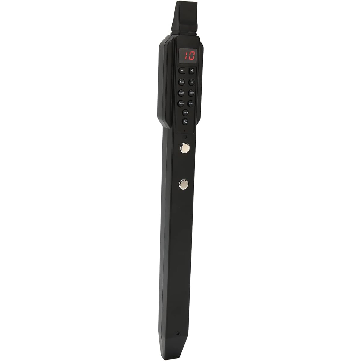 Digital Wind Instrument, Mini Electronic Wind Instrument Set with 2 Nozzles, Built-in 10 Instrument Sounds, Supports MIDI Connection, Plays for 4 Hours (Black)