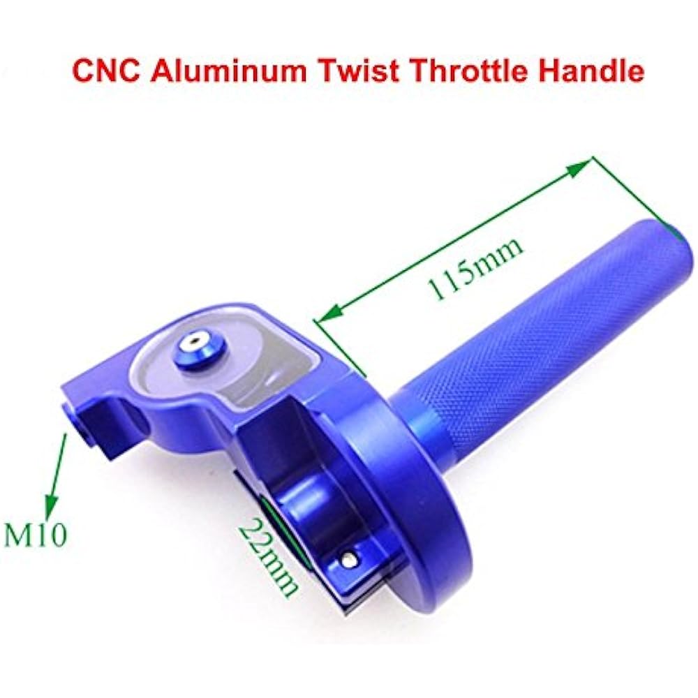 TC-MOTOR Blue Alloy Twist Throttle Cable Handle Assembly for XR50 CRF50 KLX110 TTR SSR YCF Pro Thumpstar Motocross Pit Dirt Trail Bike