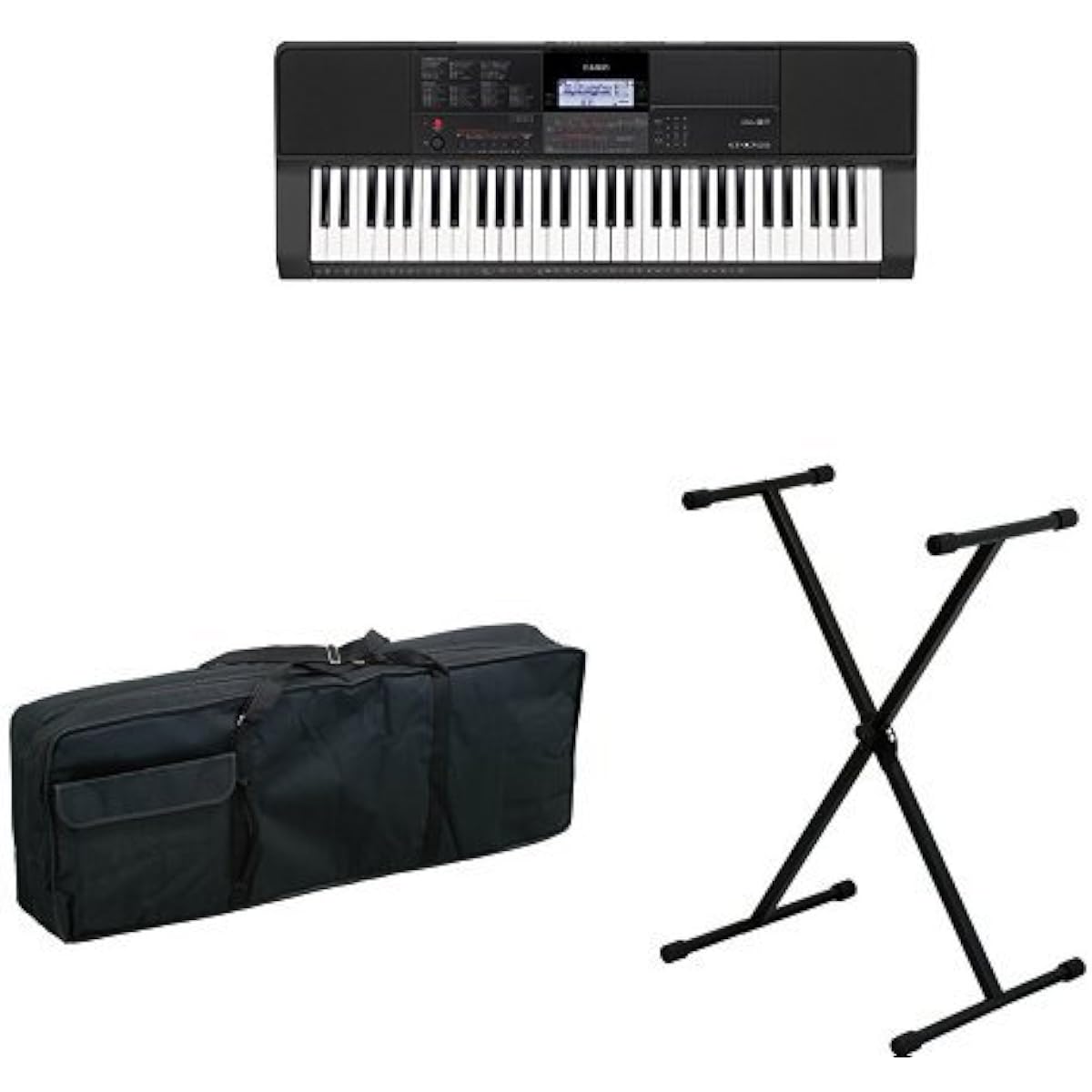 Casio 61-key electronic keyboard CT-X700, keyboard bag KBB-M, and keyboard stand KS-29 BLK set