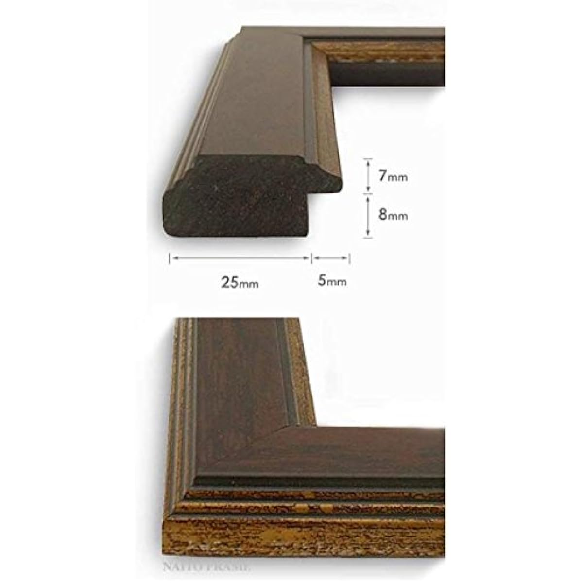 Watercolor frame 9650/Brown For watercolor F8 (455 x 380 mm) only. Glass front. Comes with mat. Mat color: Black.