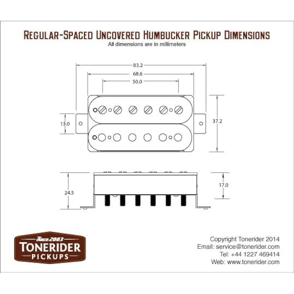 TONERIDER GENERATOR & OCTANE Humbucker Pickup Neck & Bridge Set UK Brand