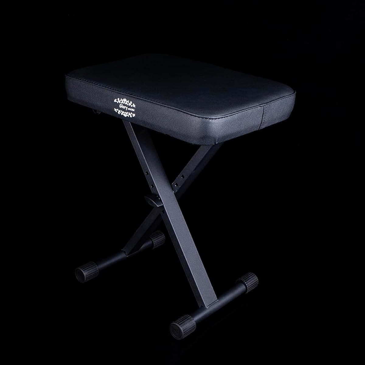 Glory Adjustable Padded Keyboard Bench Adjustable Piano Keyboard Bench X Style Stool Chair Seat Black