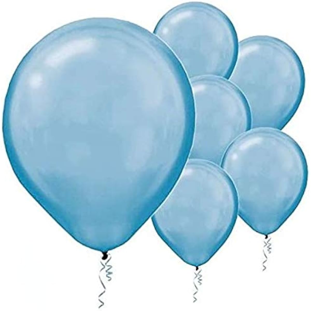 Amscan Lustrous Pearlescent Latex Balloons (100 Count), 12", Powder Blue