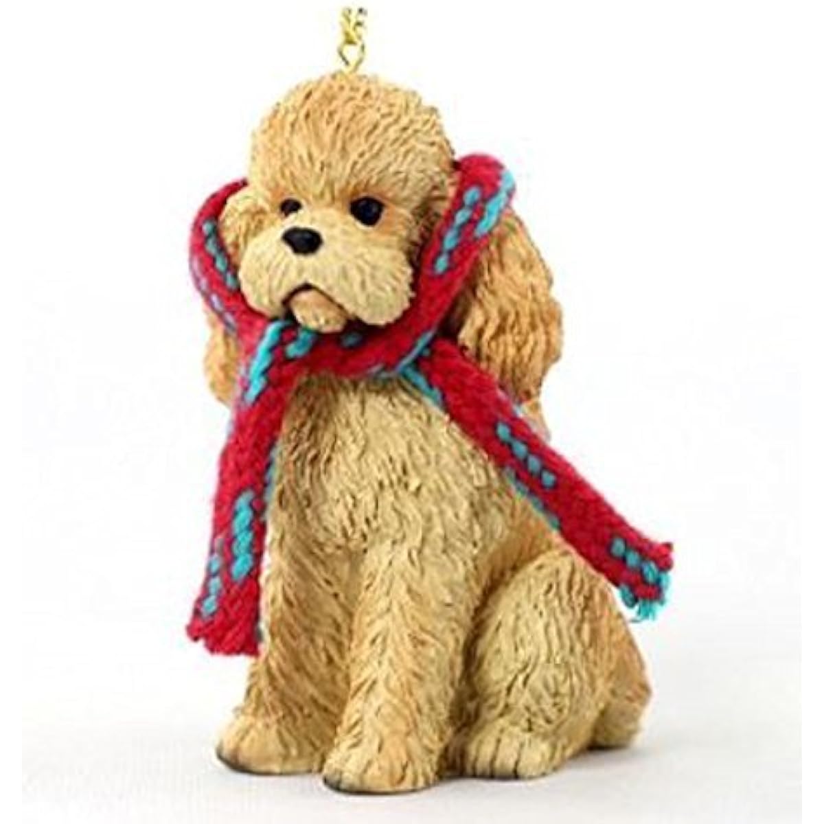 Poodle (Apricot) with Scarf Christmas Ornament (Large 3 inch version) Dog