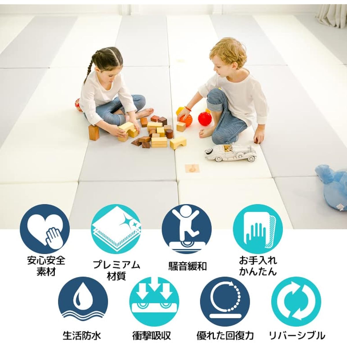 4cm, Clean, Thick, Caraz Mat, Seamless, Foldable, Baby, Waterproof, Large, Baby Mat, Nap Mat, Soundproof, Baby Shower Gift, Caraz, Reversible, Antibacterial Mat, Easy to Clean, Gymnastics Mat, Nursery Mat, Winter, Floor Heating Compatible (160 x 200 cm)