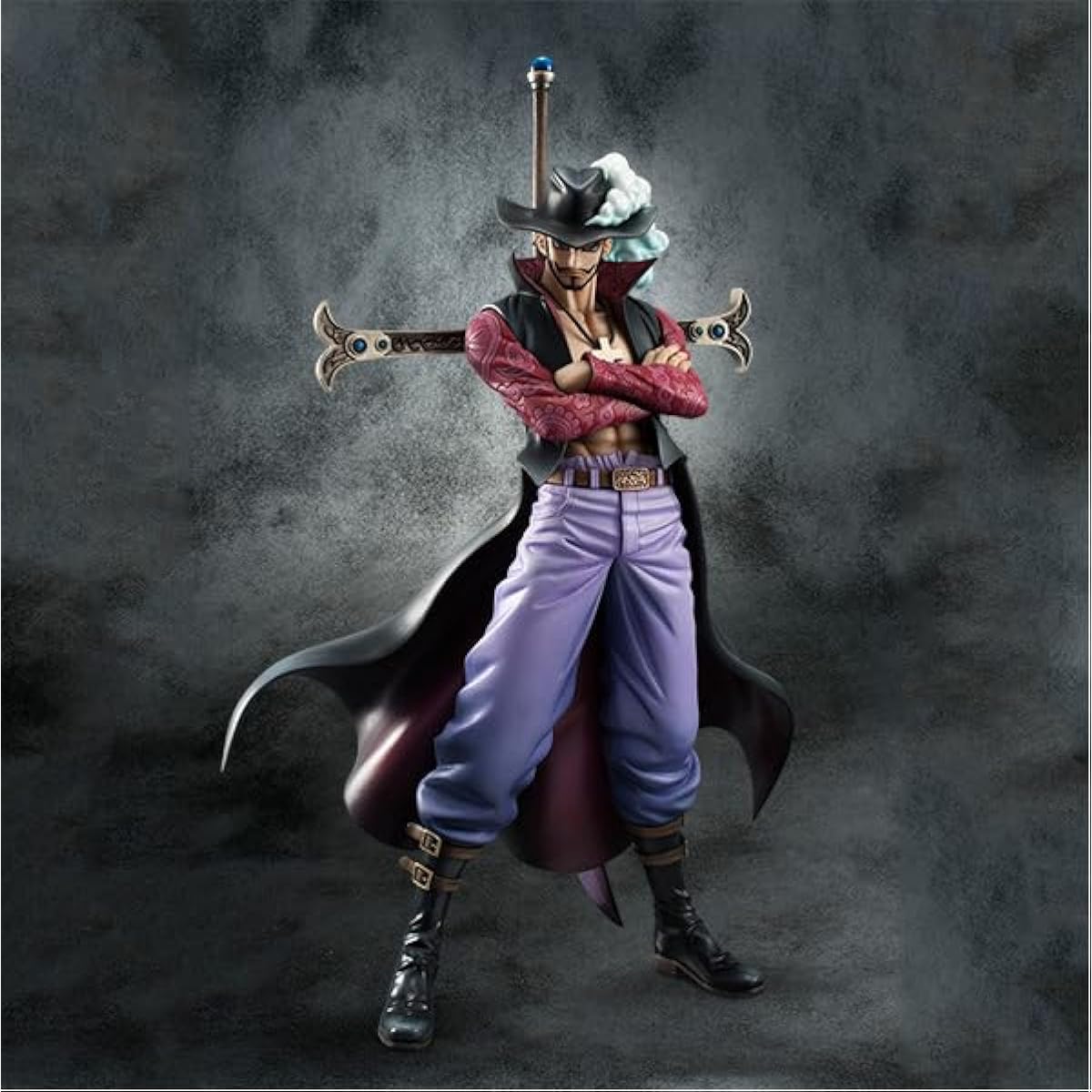 Szxc One Piece Animation Dracul Mihawk Model 9.4inch/24cm Exquisite Handicraft PVC Material Static Character Model Collection