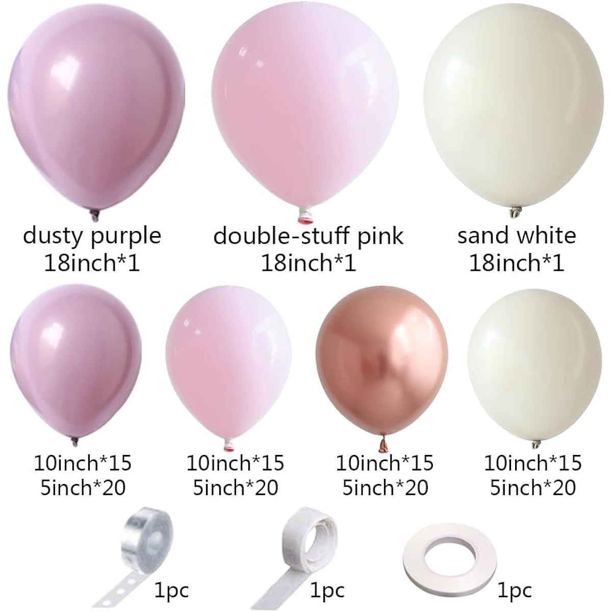 Dusty Purple Balloon Garland Arch Kit with 146pcs Pink Sand White Chrome Rose Gold Balloons for Wedding Birthday Baby Shower Bachelor Bridal Shower Lavender Party Decorations
