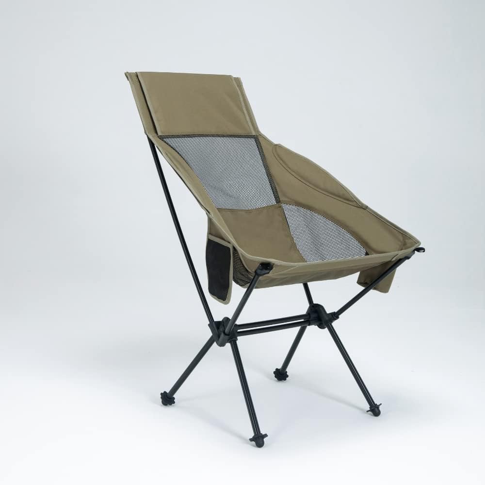 DOKICAMP Outdoor Chair High-Back 7075 Chair Camping "CHAIR UNL P1" (Khaki)