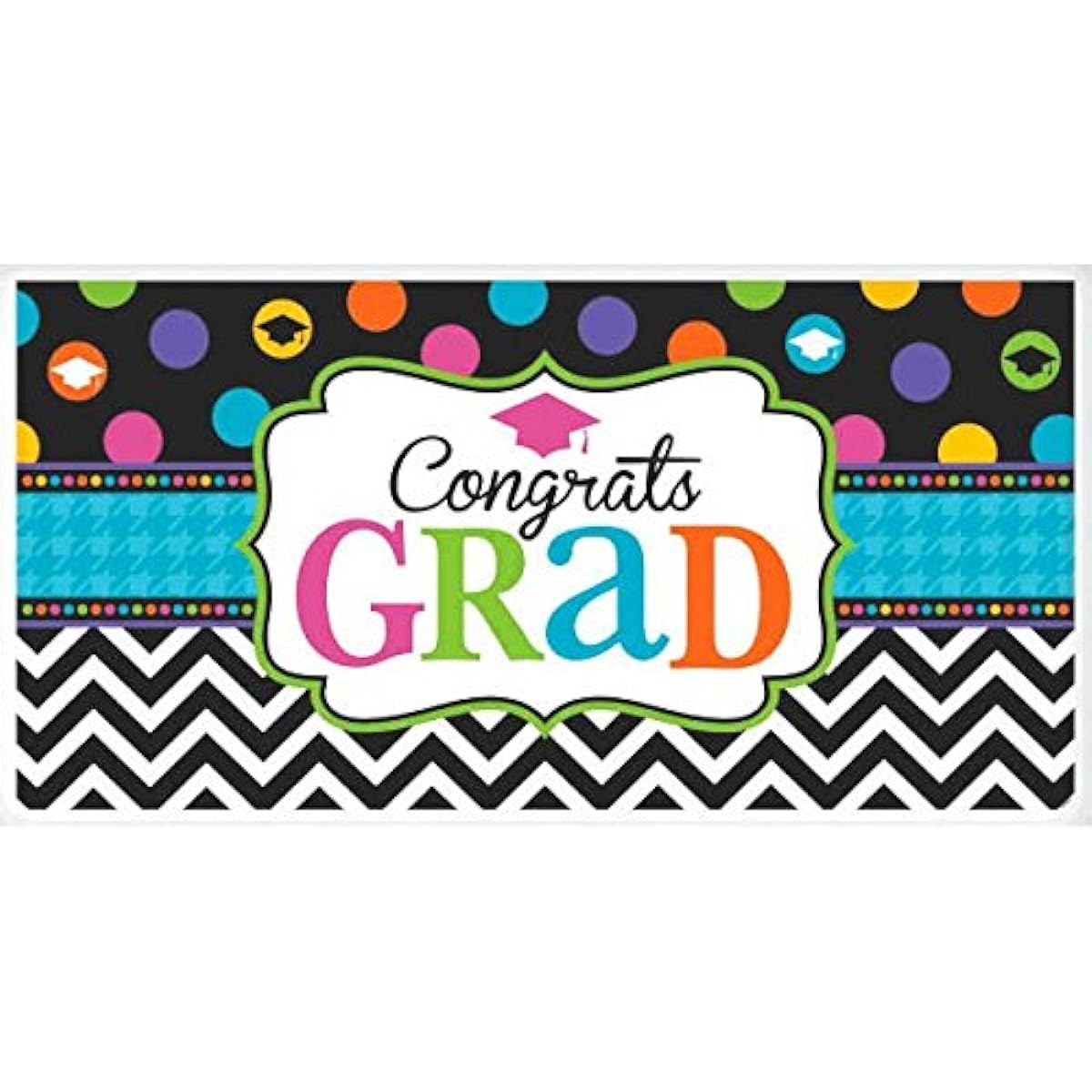 Large Dream Big Horizontal Graduation Party Banner Hanging Decoration, Plastic, 65" x 33."