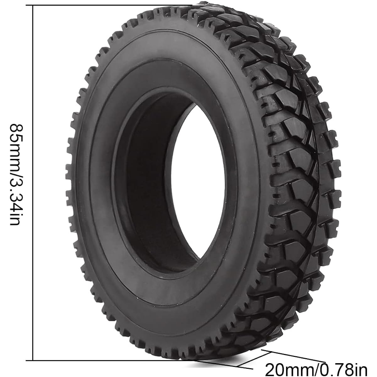 HOTSTORM 4pcs Rubber Tires with Sponge for 1/14 Tamiya Tractor RC Car Truck