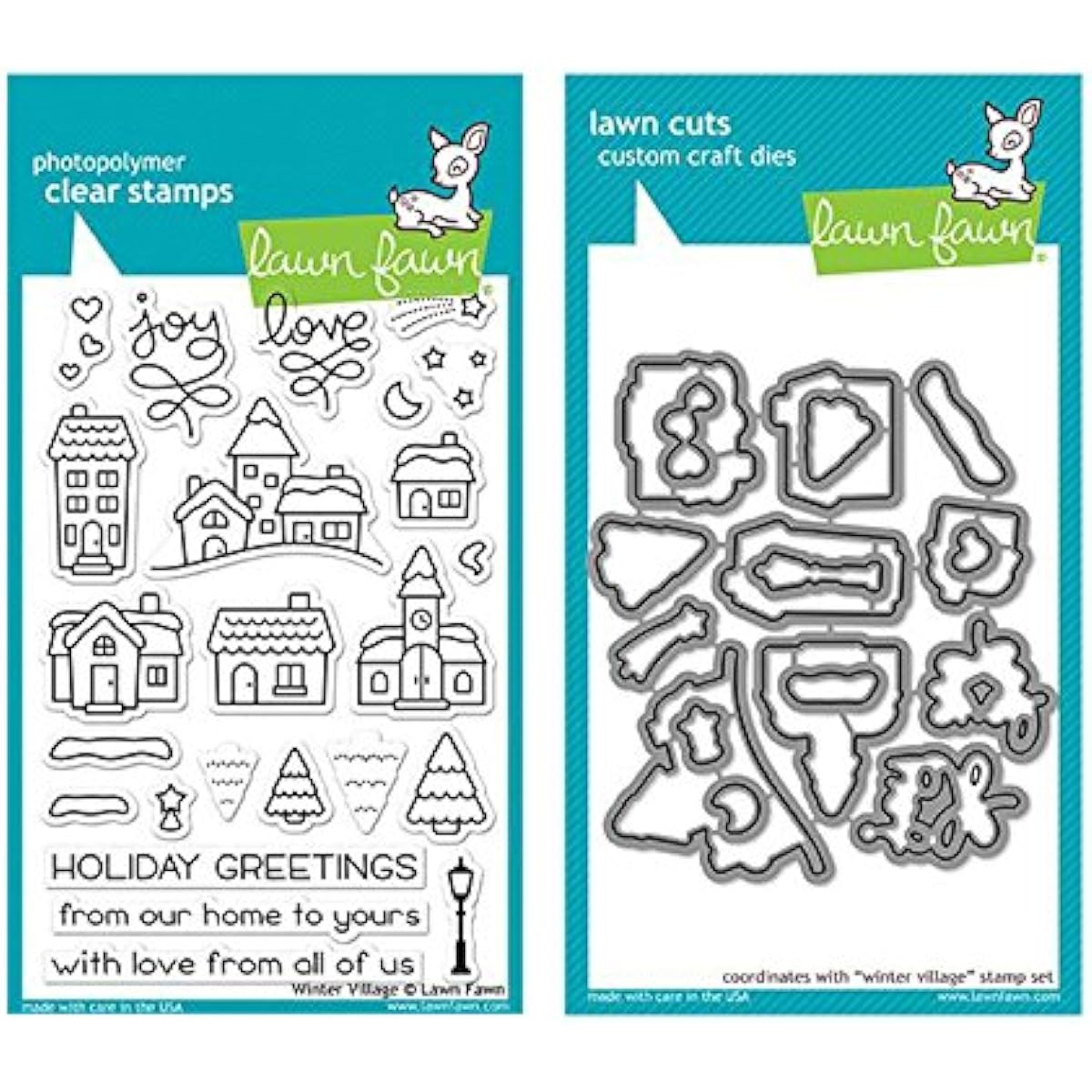 Grass Fawn Winter Village - Clear Stamp & Die Set - 2 Item Set