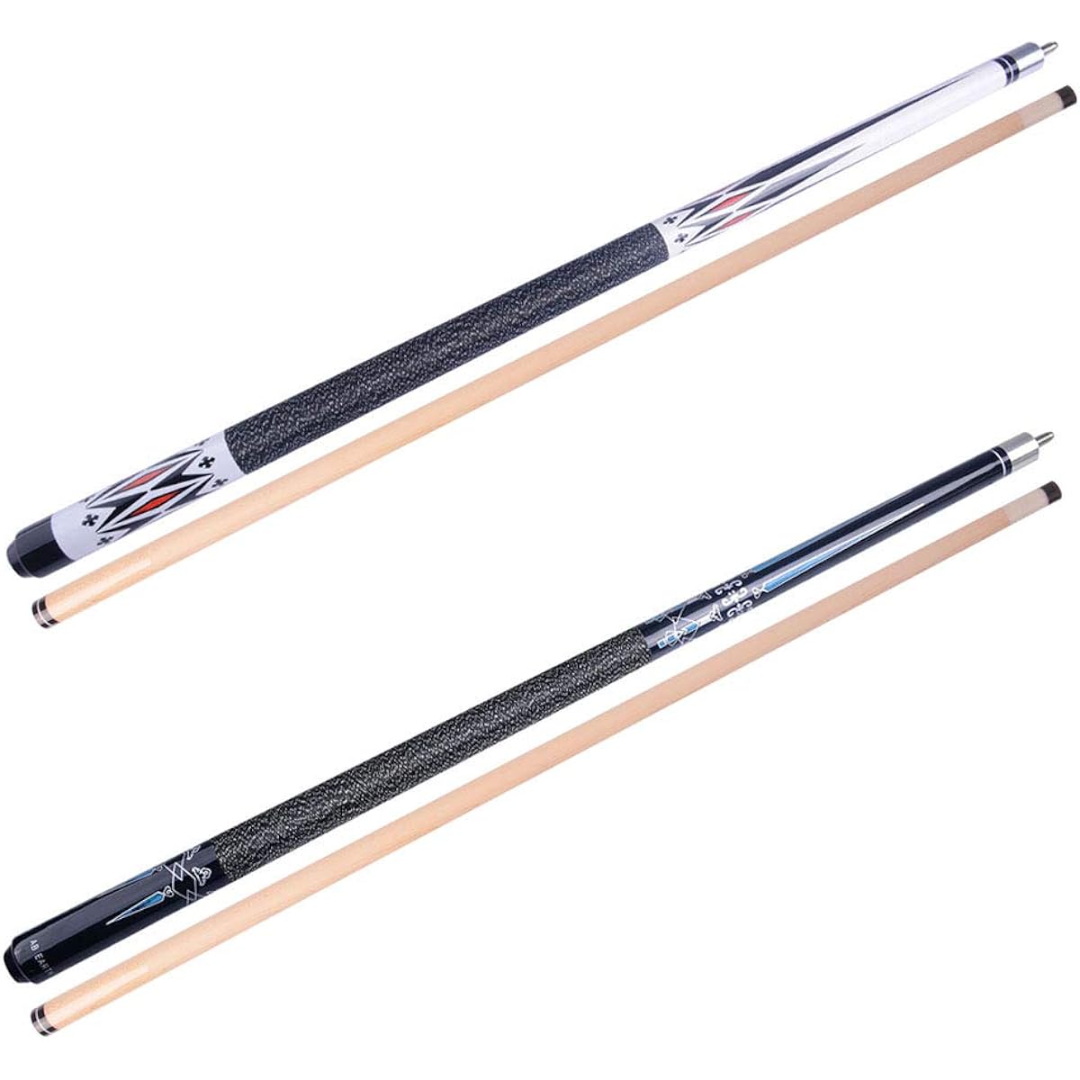 AB Earth 2 Piece Pool Cue 58 Inch American Billiards Screw Tip Cue House Bar Pool Stick (C24C25)
