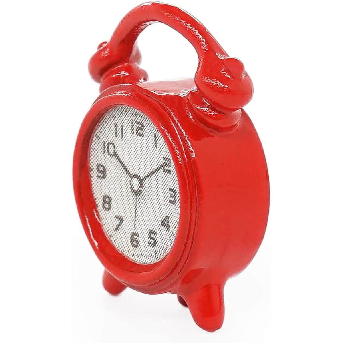 Odoria 1:12 Miniature Red Alarm Clock Old-Fashioned Metal Dollhouse Accessories