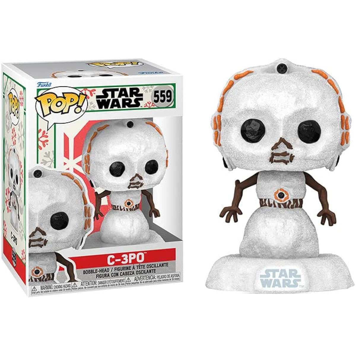 POP Star Wars: Holidays - Snowman C-3PO Funko Vinyl Figure (with Compatible Box Protector Case) Multicolor 3.75"